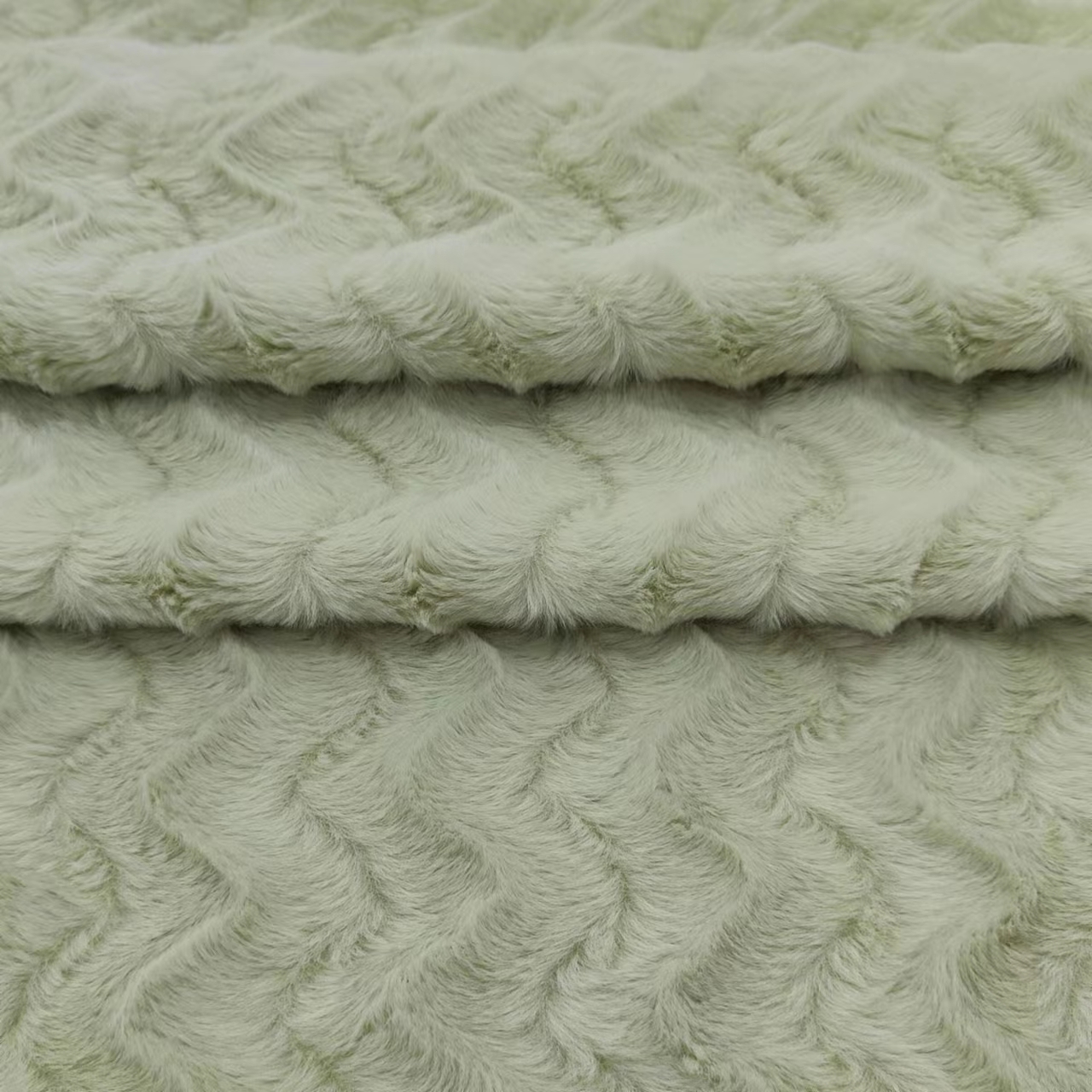 波浪纹刷花小兔毛