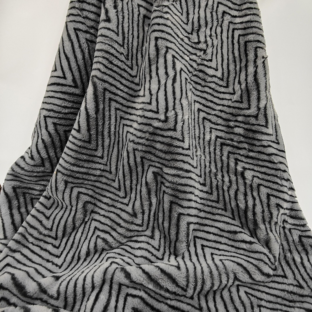 人字纹W印花小兔毛