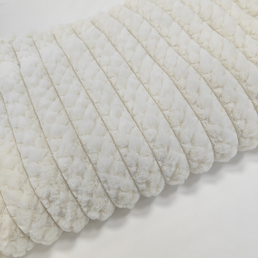 提花抽条喷花小兔毛