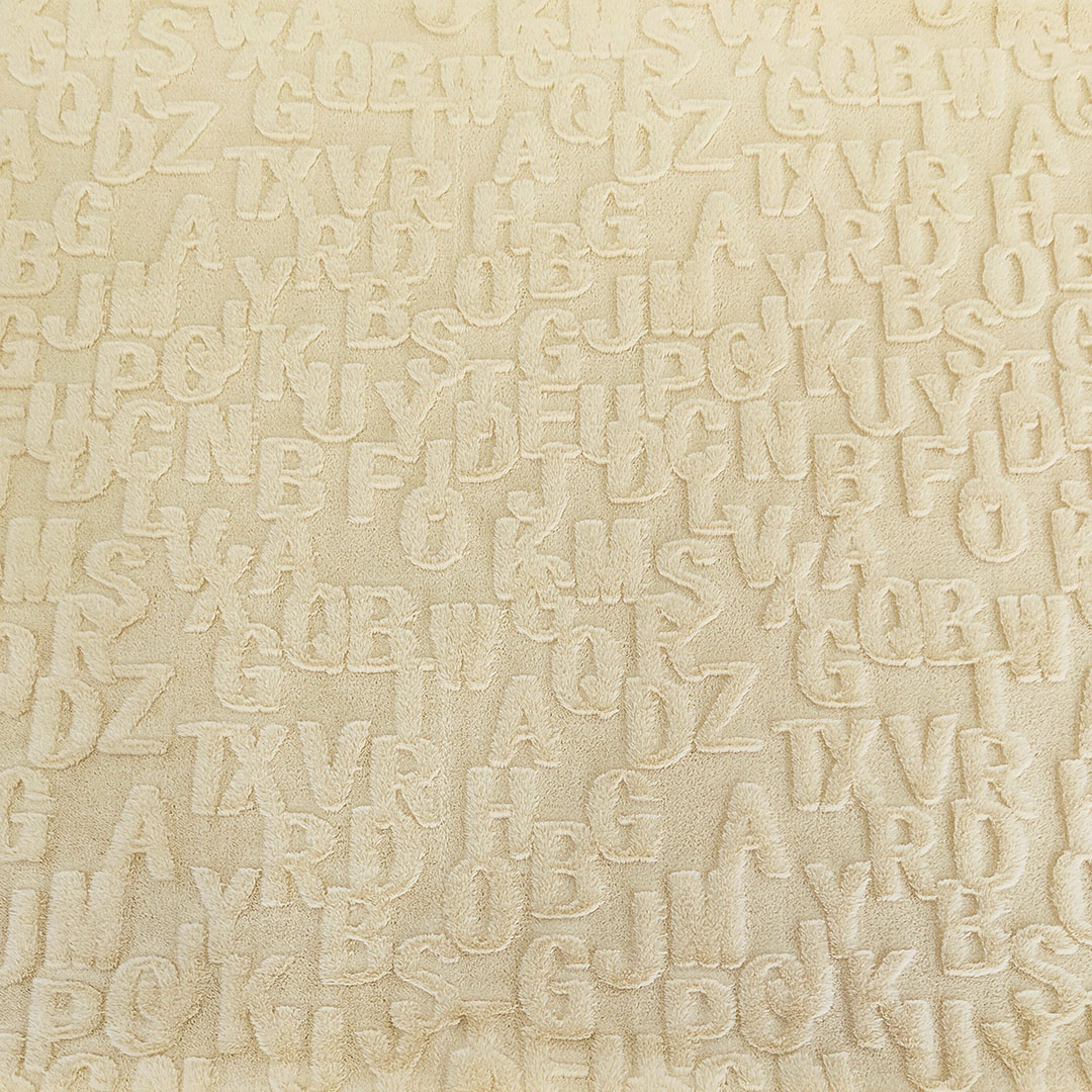 字母提花小兔毛面料