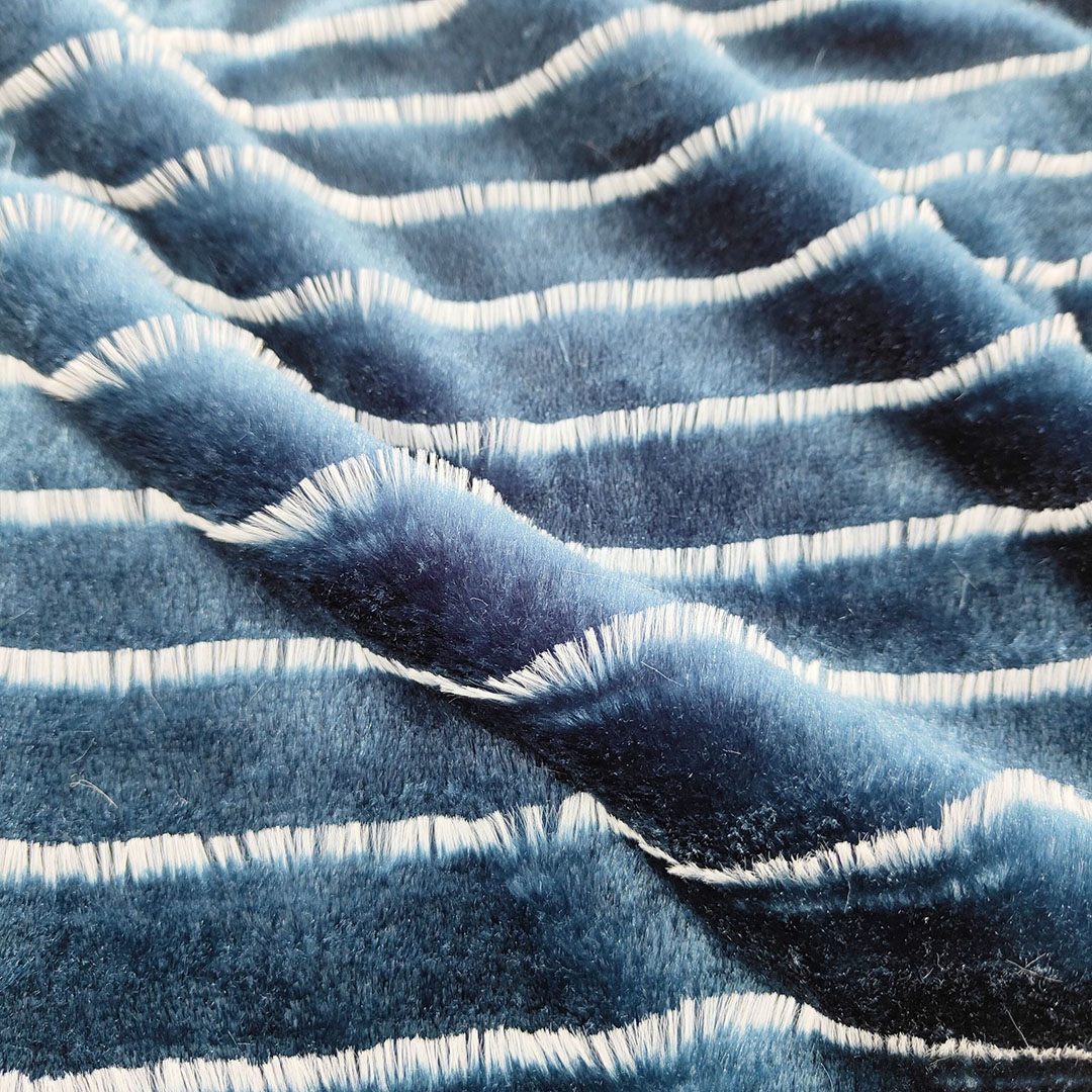 提花眼睫毛仿兔毛面料