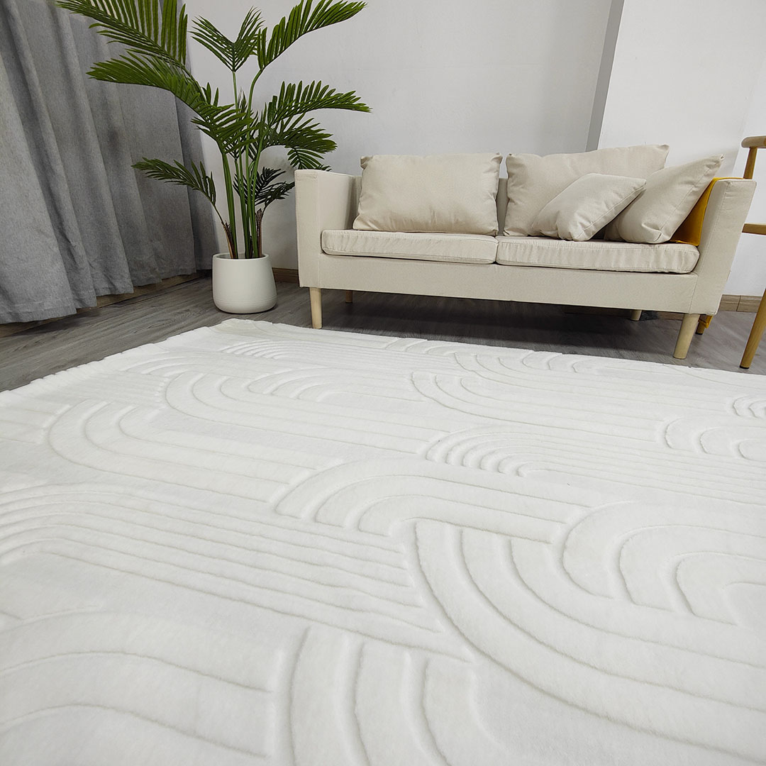 高密提花兔毛地毯面料